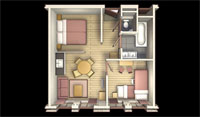 Plattegrond 4-persoons appartement